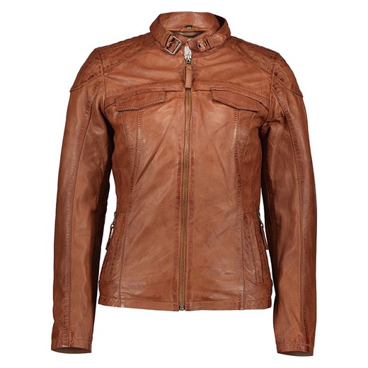 7eleven Skórzana kurtka &quot;Alina&quot; w kolorze karmelowym ze sklepu Limango Polska w kategorii Kurtki damskie - zdjęcie 172302139