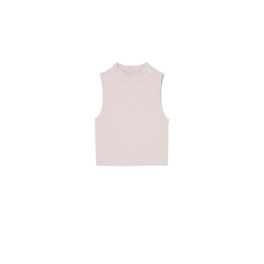 Cropp - Koszulka ze stójką bez rękawów - fioletowy ze sklepu Cropp w kategorii Bluzki damskie - zdjęcie 172302956