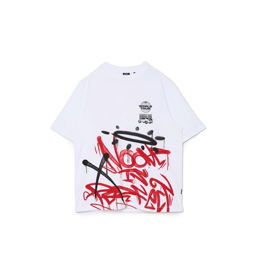 Cropp - Koszulka z nadrukiem typu graffiti - biały ze sklepu Cropp w kategorii T-shirty męskie - zdjęcie 172303039