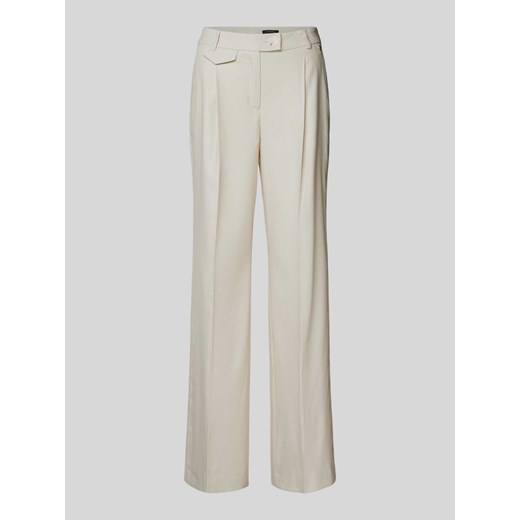 Spodnie materiałowe z szeroką nogawką i zakładkami w pasie ze sklepu Peek&Cloppenburg  w kategorii Spodnie damskie - zdjęcie 172305688