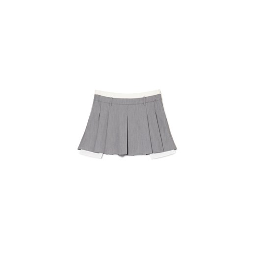 Cropp - Szara mini z plisami - jasny szary Cropp L Cropp