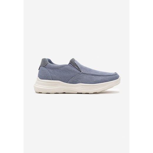 Niebieskie Buty Sportowe Slip On z Jeanowego Materiału Moallin ze sklepu born2be.pl w kategorii Buty sportowe męskie - zdjęcie 172306845