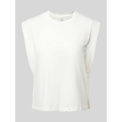 T-shirt z prążkowanym,okrągłym dekoltem model ‘JEN’ ze sklepu Peek&Cloppenburg  w kategorii Bluzki damskie - zdjęcie 172309048