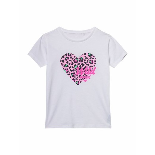 Koszulka dziewczęca 4FJWSS24TTSHF1143 4F ze sklepu SPORT-SHOP.pl w kategorii Bluzki dziewczęce - zdjęcie 172309376