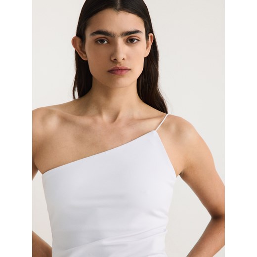 Reserved - Asymetryczny top - biały ze sklepu Reserved w kategorii Bluzki damskie - zdjęcie 172310659