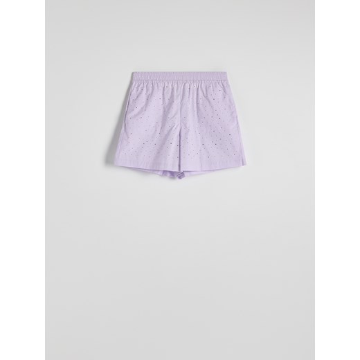Reserved - Szorty z kryształkami - lawendowy Reserved M Reserved