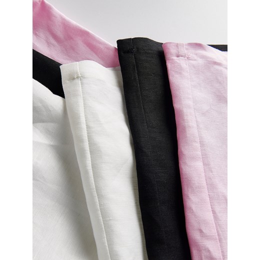 Reserved - Spodnie z lnem i wiskozą - pastelowy róż ze sklepu Reserved w kategorii Spodnie damskie - zdjęcie 172310869
