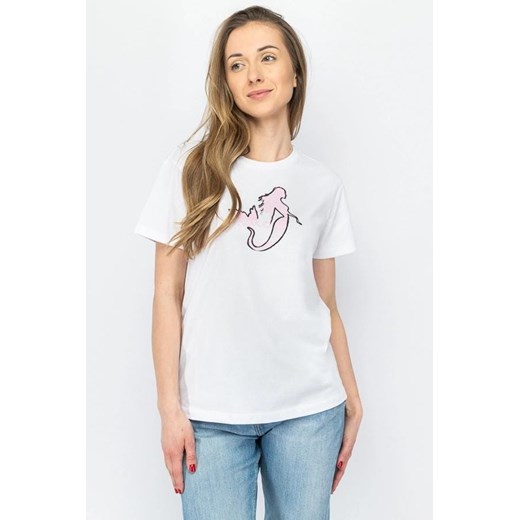 t-shirt damski pinko 100789 a1oc biały ze sklepu Royal Shop w kategorii Bluzki damskie - zdjęcie 172312687