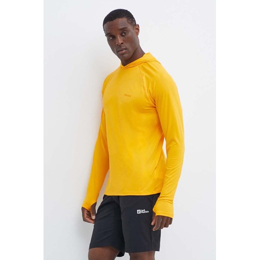 Marmot bluza sportowa Windridge kolor żółty z kapturem gładka ze sklepu ANSWEAR.com w kategorii Bluzy męskie - zdjęcie 172314736