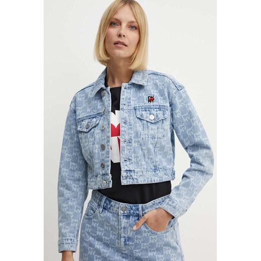 Dkny kurtka jeansowa HEART OF NY damska kolor niebieski przejściowa D2B4A115 ze sklepu ANSWEAR.com w kategorii Kurtki damskie - zdjęcie 172314867