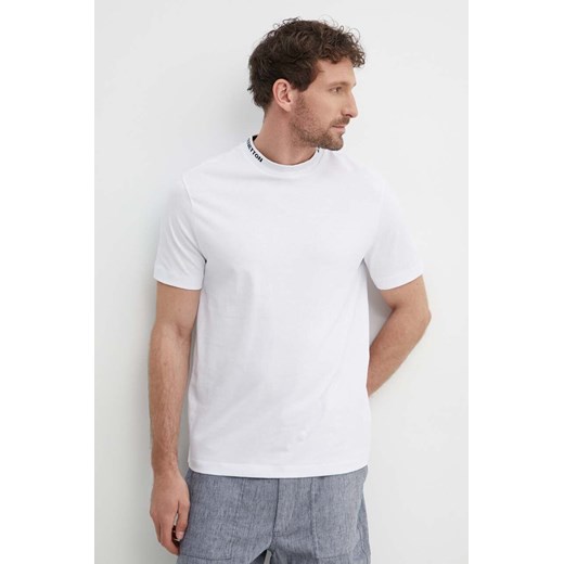 United Colors of Benetton t-shirt bawełniany męski kolor biały gładki ze sklepu ANSWEAR.com w kategorii T-shirty męskie - zdjęcie 172315356