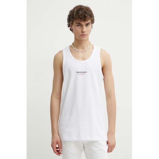 Superdry t-shirt bawełniany męski kolor biały ze sklepu ANSWEAR.com w kategorii T-shirty męskie - zdjęcie 172315489