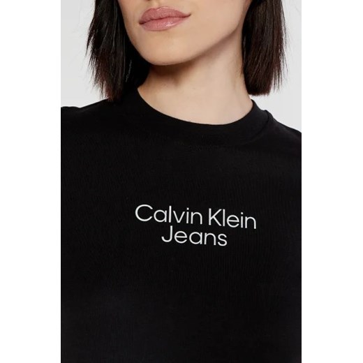 Bluzka damska czarna Calvin Klein bawełniana 