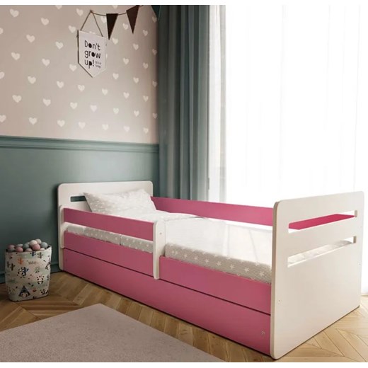 Łóżko dla dziewczynki z materacem Candy 2X 80x180 - różowe Elior One Size Edinos.pl