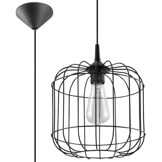 Nowoczesna lampa wisząca E842-Celto - czarny ze sklepu Edinos.pl w kategorii Lampy wiszące - zdjęcie 172318768