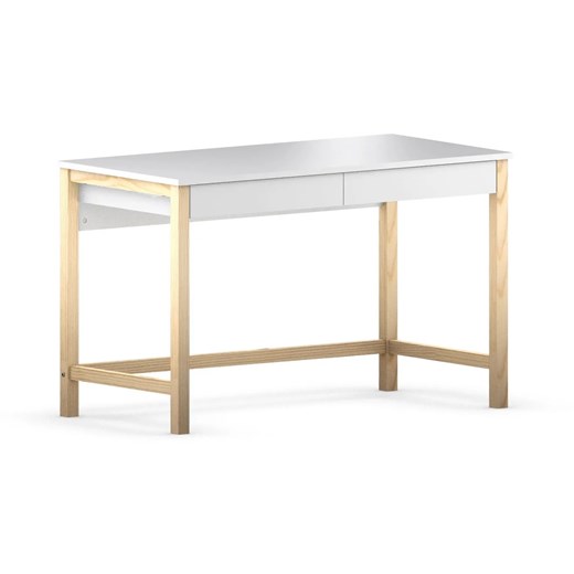 Drewniane biurko Inelo X11 120x60 cm - białe Elior One Size Edinos.pl