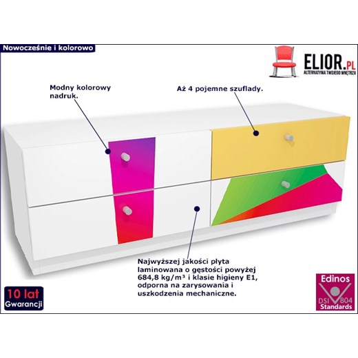 Komoda dla dziecka z szufladami Elif 8X - 3 kolory Elior One Size Edinos.pl