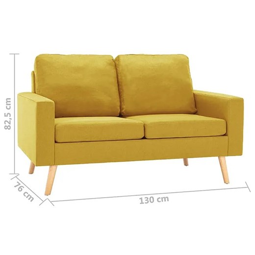 Dwuosobowa żółta sofa - Eroa 2Q Elior One Size Edinos.pl