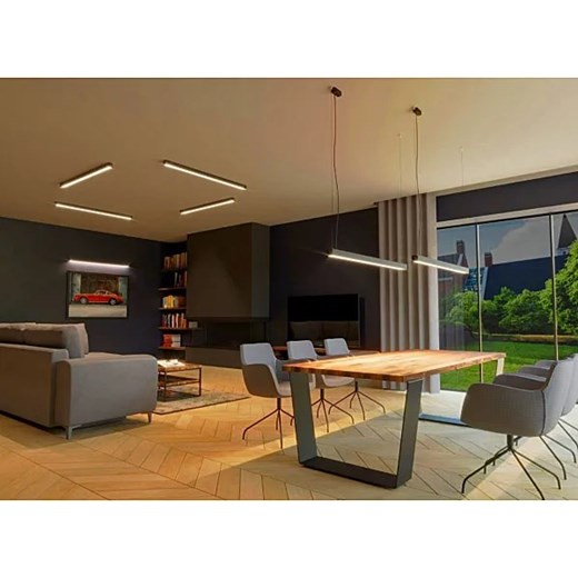 Srebrny podłużny plafon LED 3000 K - EX625-Pini Lumes One Size Edinos.pl