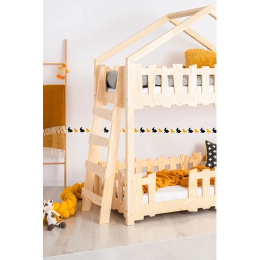 Drewniane łóżko piętrowe domek dla dzieci - Zorin 4X Elior One Size Edinos.pl