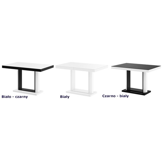 Rozkładany stół wysoki połysk biało czarny - Muldi 2X Elior One Size Edinos.pl