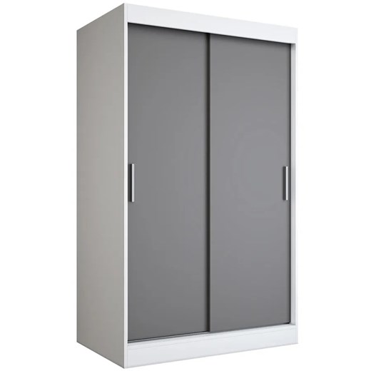 Szafa przesuwna biały + antracyt 120 cm H7-K34 ze sklepu Edinos.pl w kategorii Szafy - zdjęcie 172319635