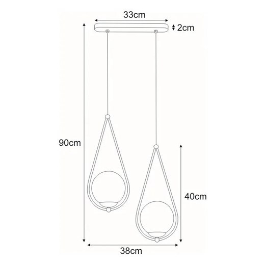Mosiężna podwójna lampa wisząca glamour - S053-Drima Lumes One Size Edinos.pl