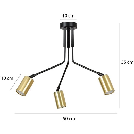 Czarna potrójna loftowa lampa sufitowa - D059-Rafio Lumes One Size Edinos.pl