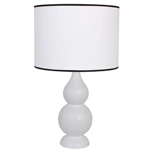 Biała drewniana lampka stołowa skandynawska - S223-Moniza Lumes One Size Edinos.pl
