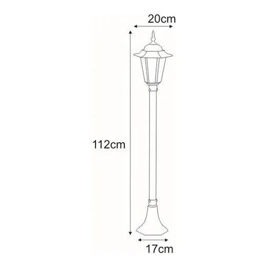 Czarno-złota stojąca lampa ogrodowa retro słupek - S328-Relva Lumes One Size Edinos.pl