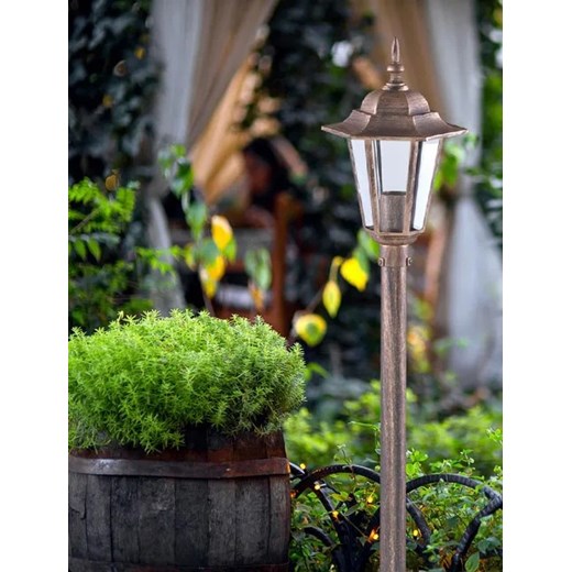 Czarno-złota stojąca lampa ogrodowa retro słupek - S328-Relva Lumes One Size Edinos.pl