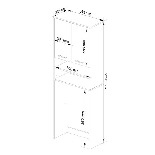 Minimalistyczny słupek łazienkowy nad pralkę biały + wenge - Rikero 3X Elior One Size okazja Edinos.pl