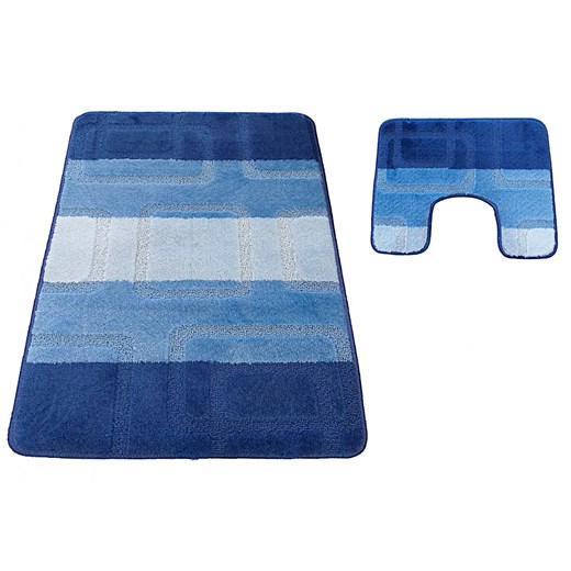 Niebieskie nowoczesne dywaniki łazienkowe - Amris 4X Profeos One Size Edinos.pl