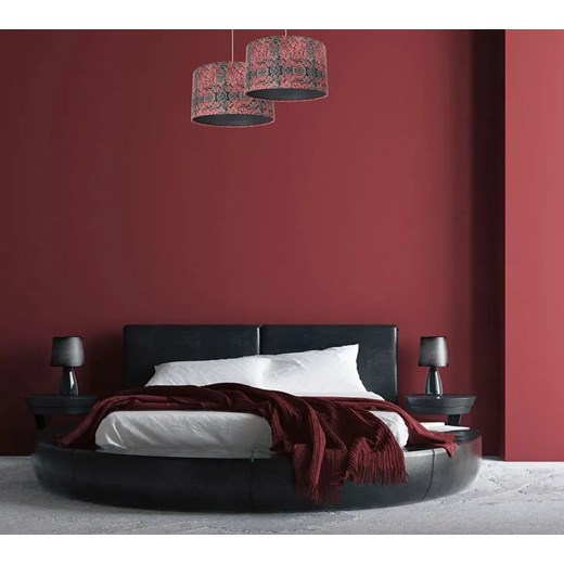 Czerwono-grafitowa lampa wisząca z abażurem - S374-Ardela Lumes One Size Edinos.pl