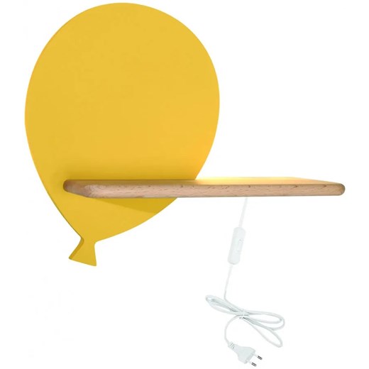 Żółty kinkiet dziecięcy w kształcie balonika z półką - K020-Kiki Lumes One Size Edinos.pl