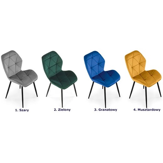 Zielone welurowe krzesło pikowane - Laros Elior One Size Edinos.pl