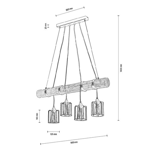 Industrialna lampa na belce sosna szara - A01-Olivia Lumes One Size Edinos.pl