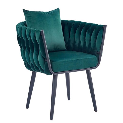 Zielony welurowy fotel wypoczynkowy - Ruleso 4X Elior One Size Edinos.pl