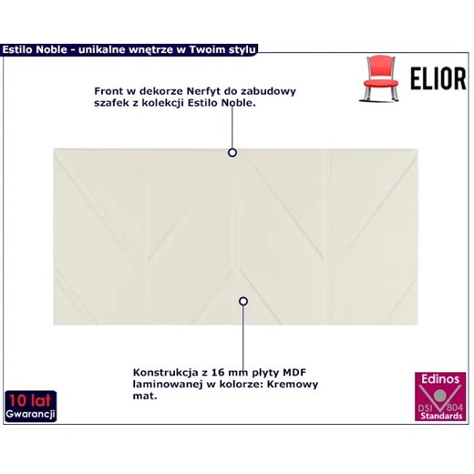 Front do szafki Nefryt kremowy mat 2 szt. - Estilo Noble 16X Elior One Size okazja Edinos.pl