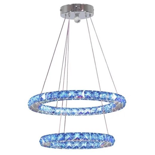 Podwójna kryształowa lampa wisząca LED sterowana pilotem - V074-Pelagio Lumes One Size Edinos.pl