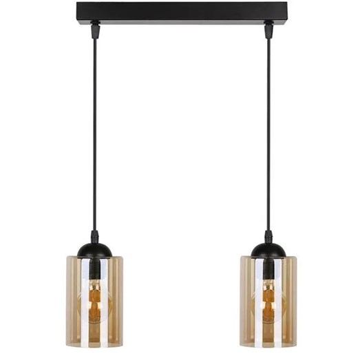 Lampa wisząca na listwie z dwoma szklanymi kloszami - V139-Alaniso Lumes One Size promocyjna cena Edinos.pl