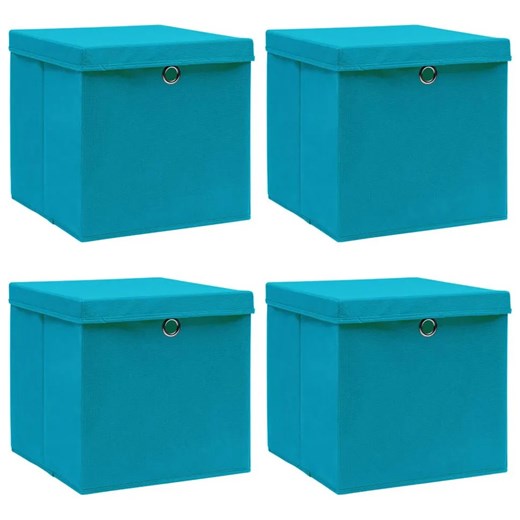 Komplet 4 składanych pudełek do szafy błękit - Dazo 4X Elior One Size Edinos.pl