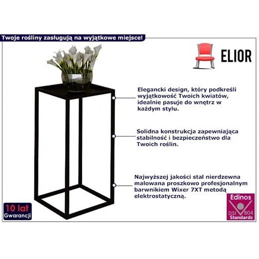 Czarny stojak na kwiaty w stylu industrialnym - Shiner 4X Elior One Size wyprzedaż Edinos.pl