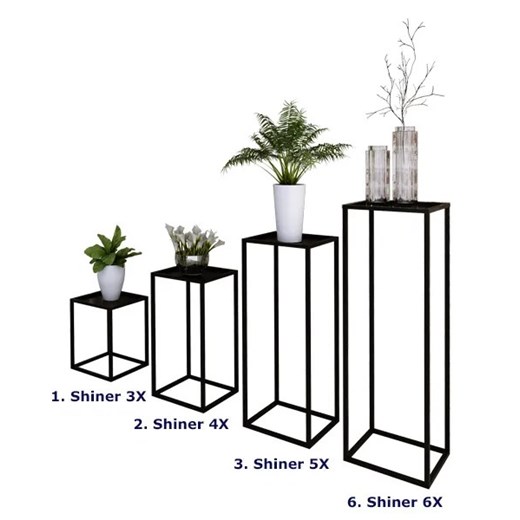 Czarny stojak na kwiaty w stylu industrialnym - Shiner 4X Elior One Size Edinos.pl okazyjna cena