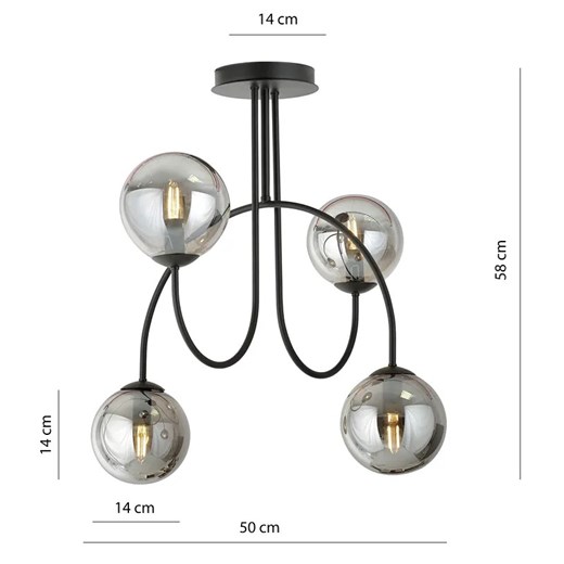 Grafitowa lampa w stylu industrialnym - D115-Inos Lumes One Size Edinos.pl