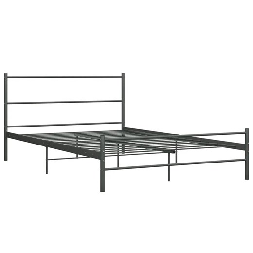 Szare metalowe łózko dwuosobowe 140x200 cm - Rafael ze sklepu Edinos.pl w kategorii Łóżka i materace - zdjęcie 172323057