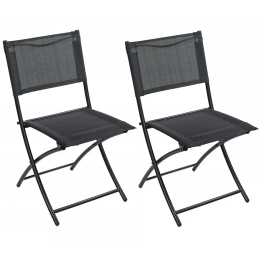 Komplet 2 sztuk składanych krzeseł ogrodowych - Oweris 4X ze sklepu Edinos.pl w kategorii Krzesła ogrodowe - zdjęcie 172323358