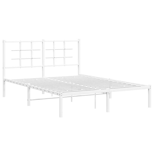 Białe metalowe łóżko małżeńskie 140x200 cm - Sevelzo ze sklepu Edinos.pl w kategorii Łóżka i materace - zdjęcie 172323438