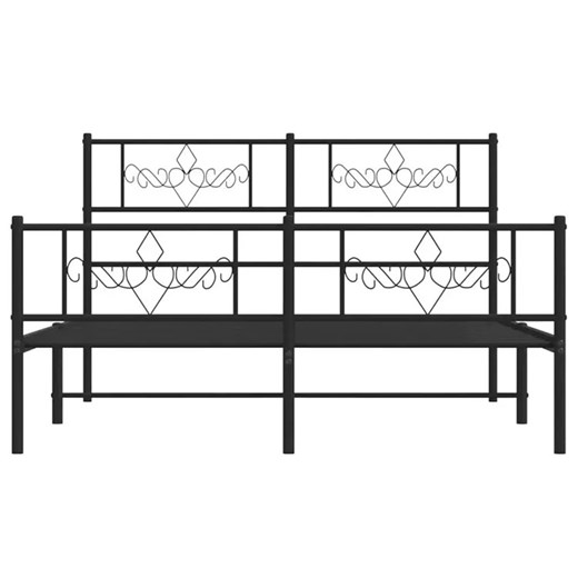 Czarne metalowe łóżko małżeńskie 160x200cm - Gisel Elior One Size Edinos.pl