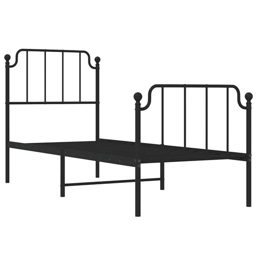 Czarne Metalowe Łóżko Pojedyncze 80X200 Cm T3-B53 ze sklepu Edinos.pl w kategorii Łóżka i materace - zdjęcie 172323505